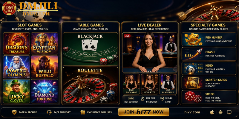 Game Variety at plus777 casino